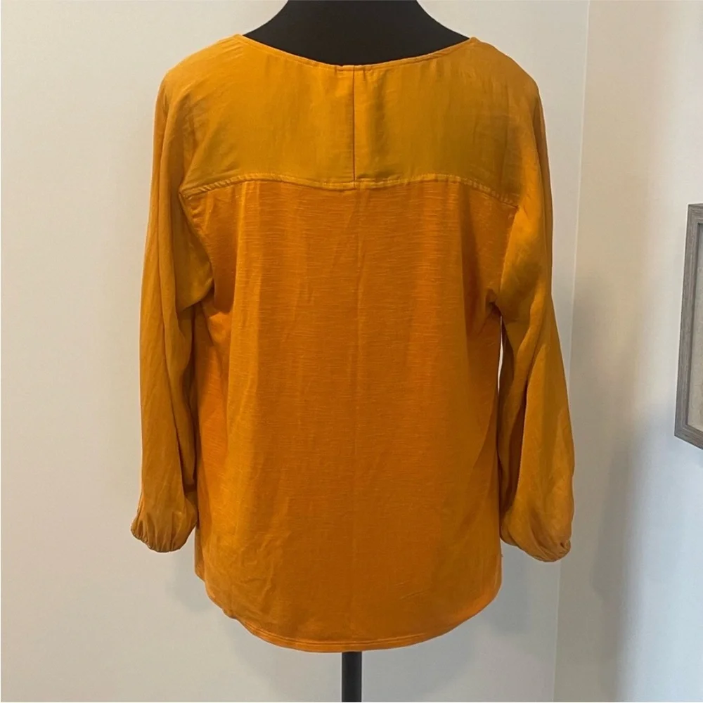 Never Worn! Anthropologie Dolan Golden Embroidered Blouse Oversized - Picture 4 of 10